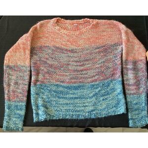 Twisted Angels Sweater Soft Loose Knit Women's Size XL Pull Over Multi Color